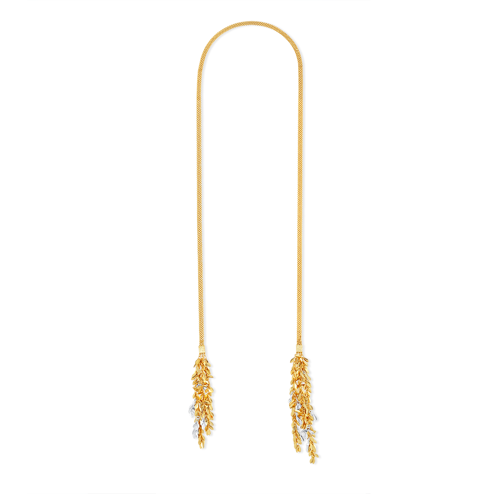 Extra long necklace with wheat tassel