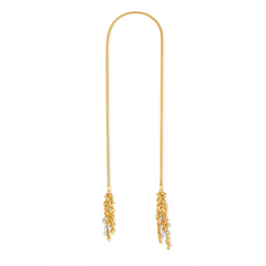 Extra long necklace with wheat tassel