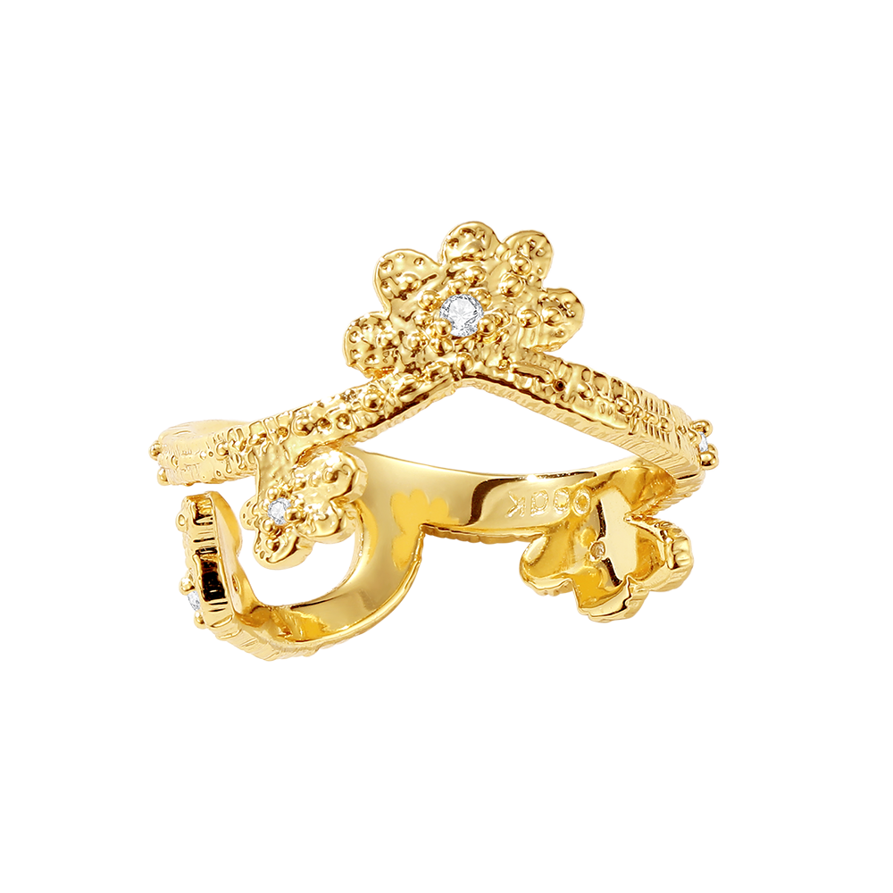 Leavers lace vine ring