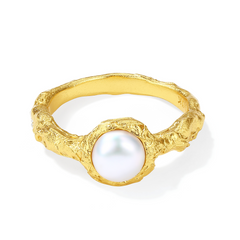 Brushed fresh-water pearl ring