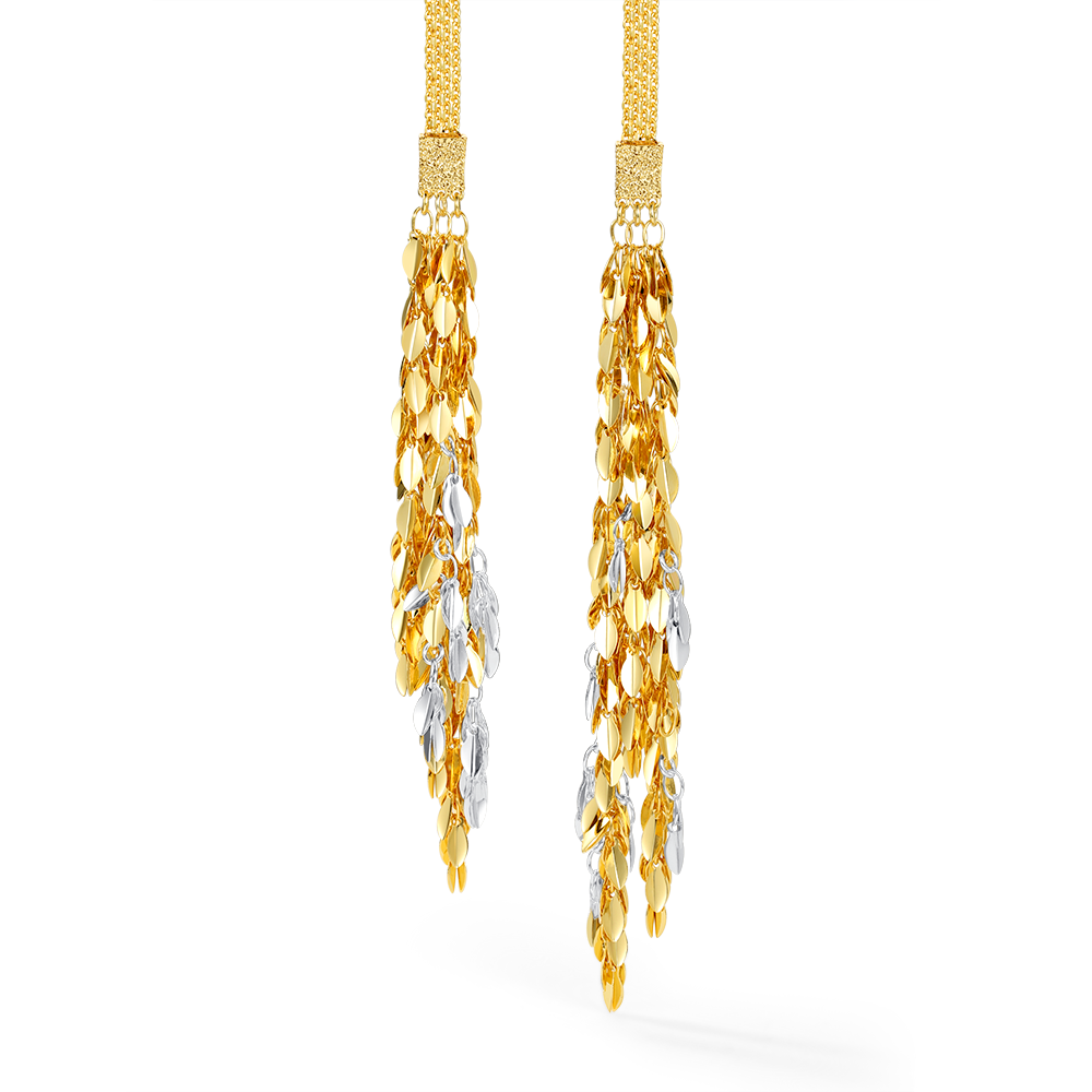 Extra long necklace with wheat tassel