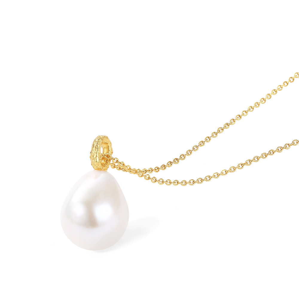 Encrusted bubble necklace with  detachable fresh-water pearl pendant