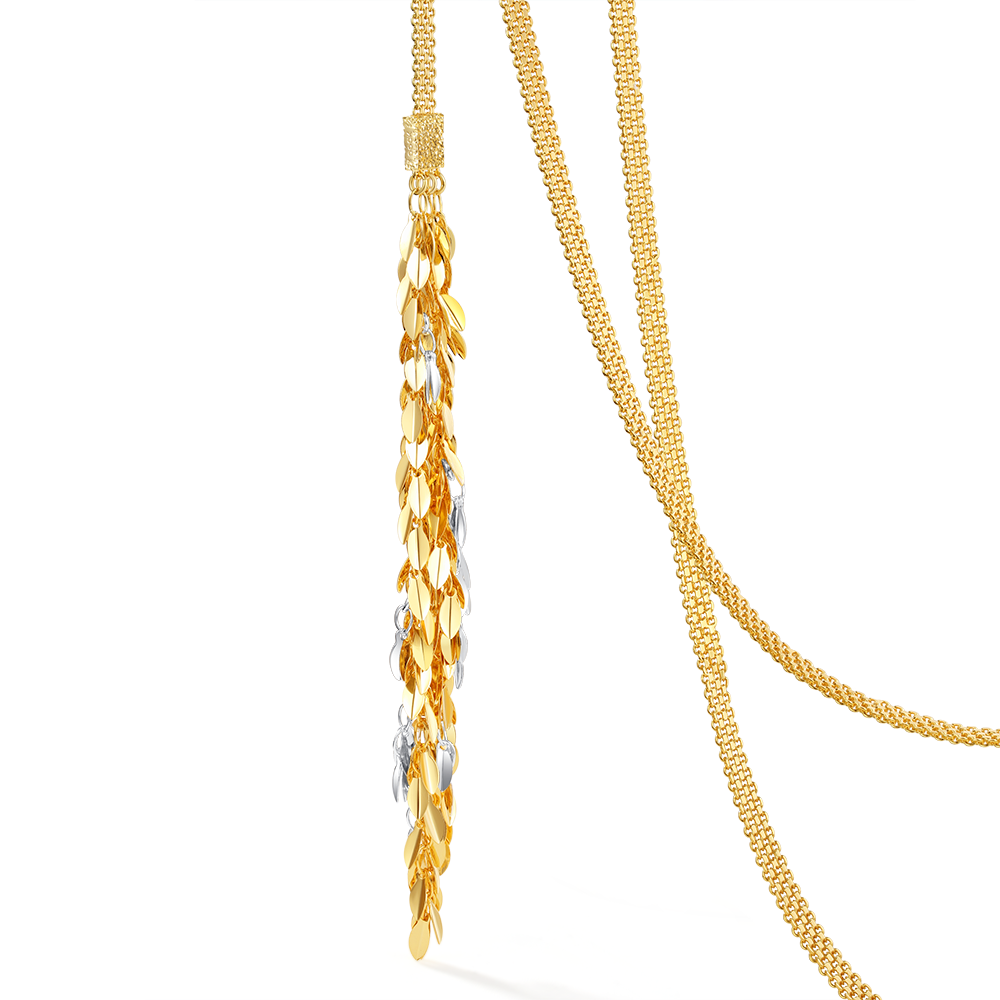 Extra long necklace with wheat tassel