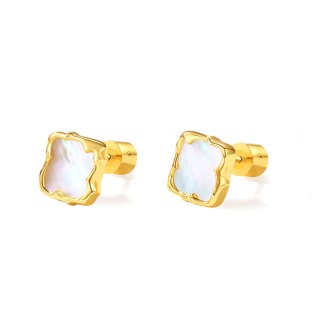 Thorn square mother of pearl ear  studs