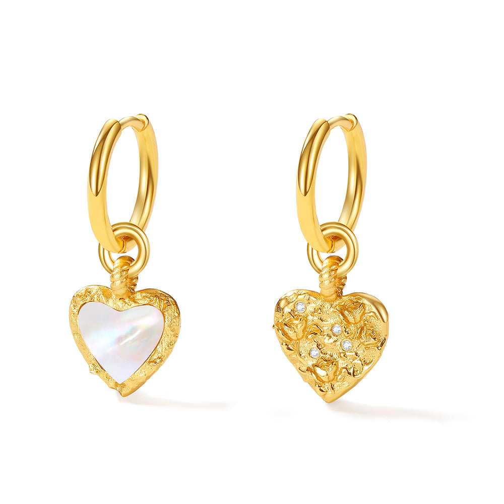 Double-sided heart earrings