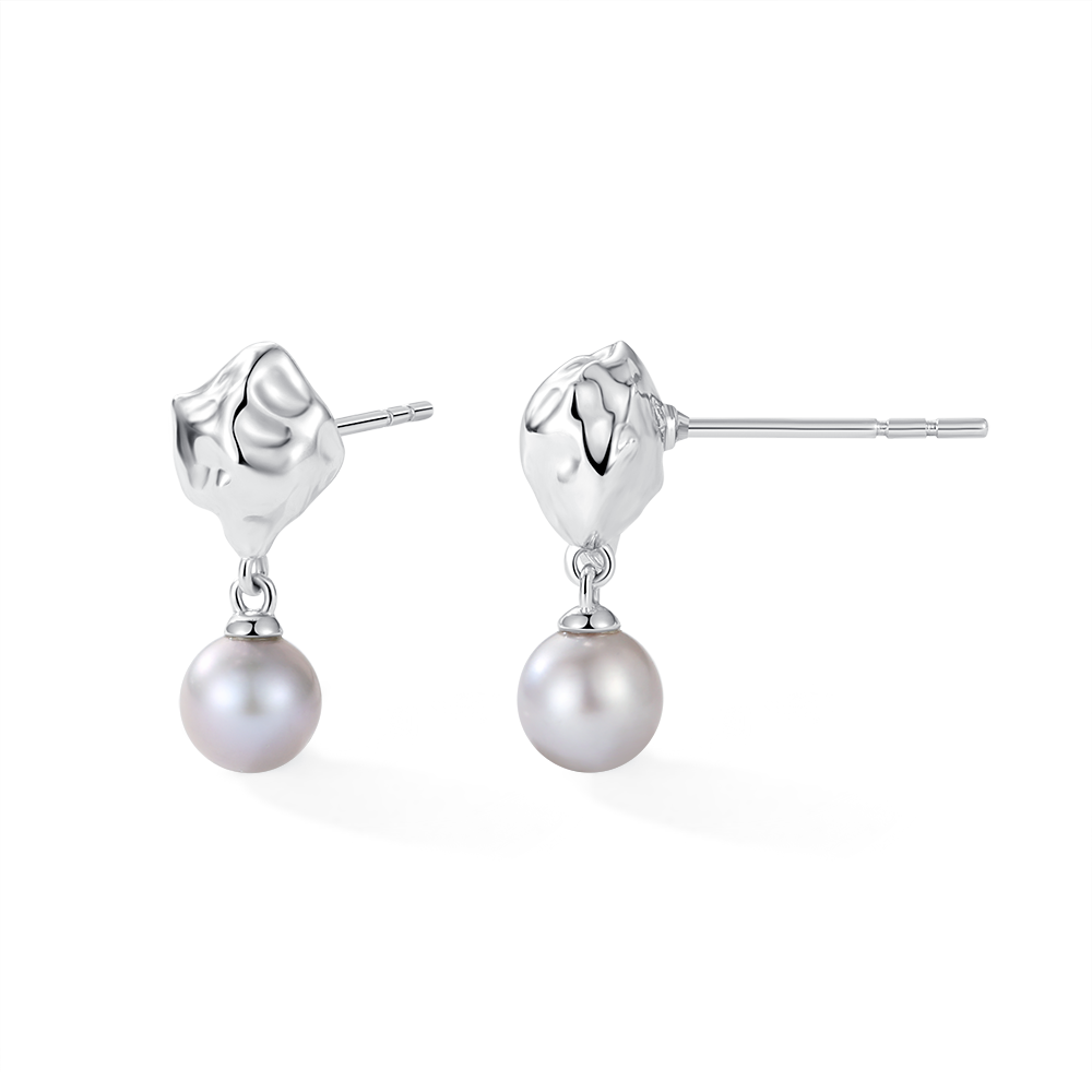 Ocean flow earrings with pearl drops