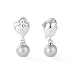 Ocean flow earrings with pearl drops