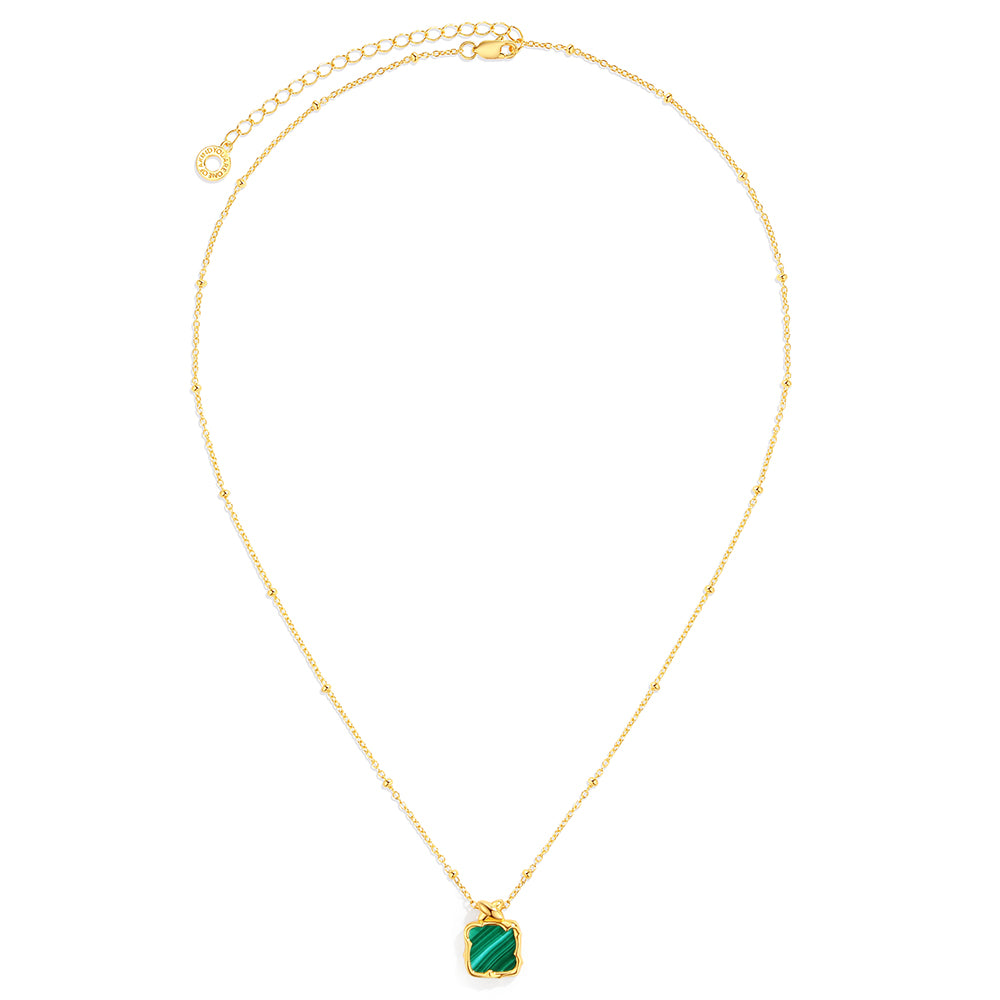 Thorn square malachite charm  necklace